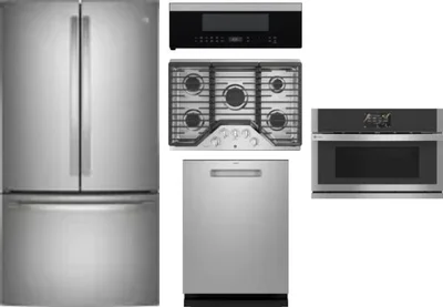 5 Piece Package Includes Refrigerator, Cooktop, Wall Oven, Microwave And Dishwasher
